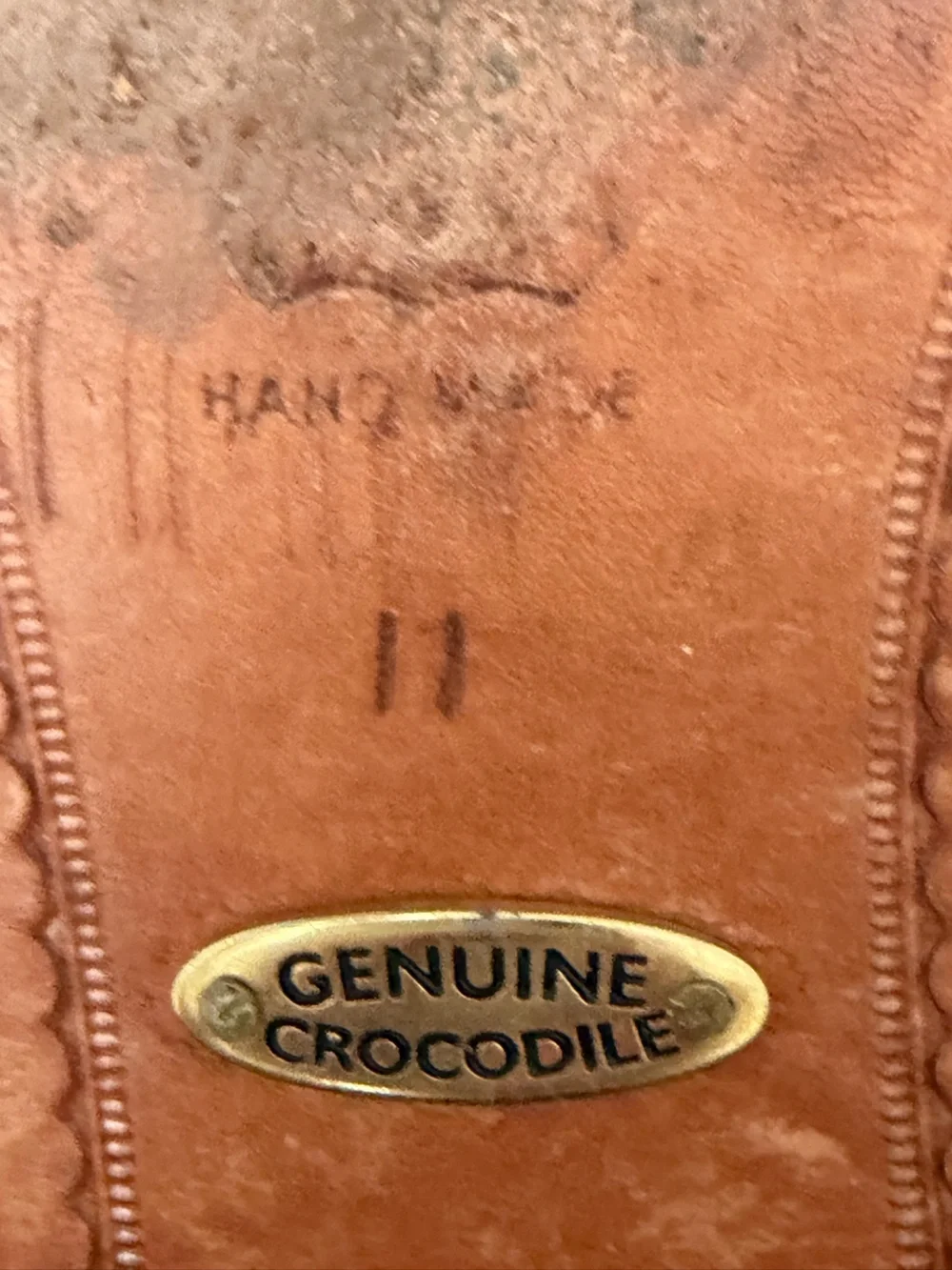 Studio Belvedere Genuine Crocodile Oxford Dress Shoes Brown Size 11
